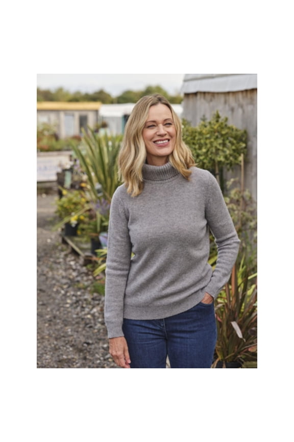 Womens Lambswool Polo Neck Sweater