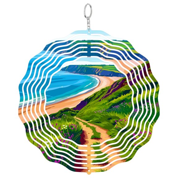 Woolacombe Beach Wind Spinner, 3D Kinetic Hanging Outdoor Ornament