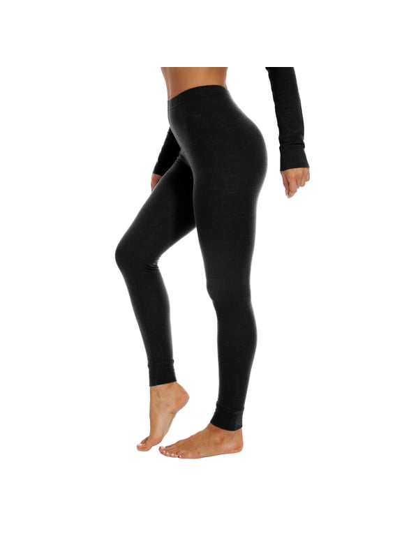 Women's 100% Merino Wool Base Layer Pants,Thermal Bottom Underwear Leggings for Skiing, Hiking and Cold Weather