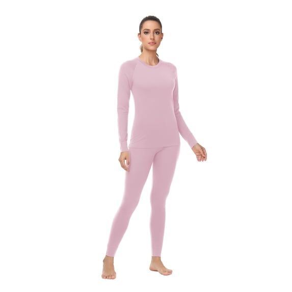 Woolcano Women's 100% Merino Wool Thermal Base Layer Set, Long Johns for Skiing, Hiking, Travel and Cold Weather Activities