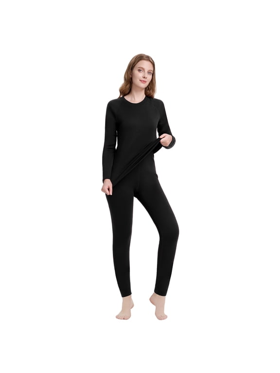 Women's Midweight 100% Merino Wool Thermal Base Layer Set,Top and Long Johns,Winter Underwear for Skiing,Hiking and Outdoor Activities