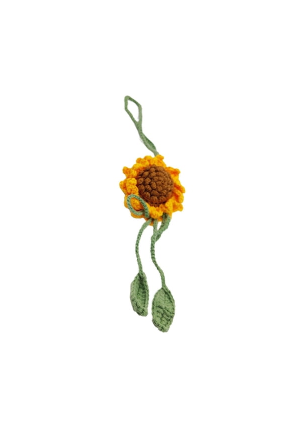 Woolen Doll Sunflower Car Pendant Keychain Backpack Decoration Handmade