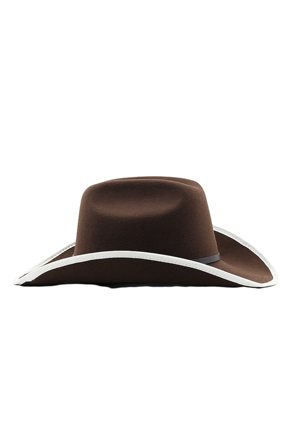 Woolen Felt Cowboy Hat for Adult with Belt Fashion Carnivals Party Fedora Cap Women Men Stage Performances Props Hat