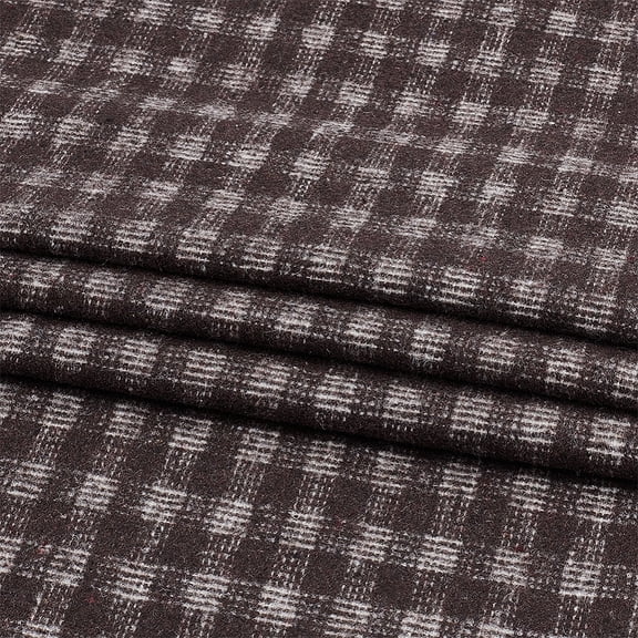 Woolen & Fibre Fabric for Clothing Accessories Tartan Pattern Coconut Brown 1000x1500x0.8mm