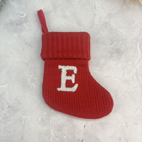 Woolen Letter Christmas Stocking Ornament, Personalized Letter Stocking for Christmas Tree, Family Name Holiday Decor, Custom Candy Stocking Ornament for Mantel Display and Front Door Akmoler