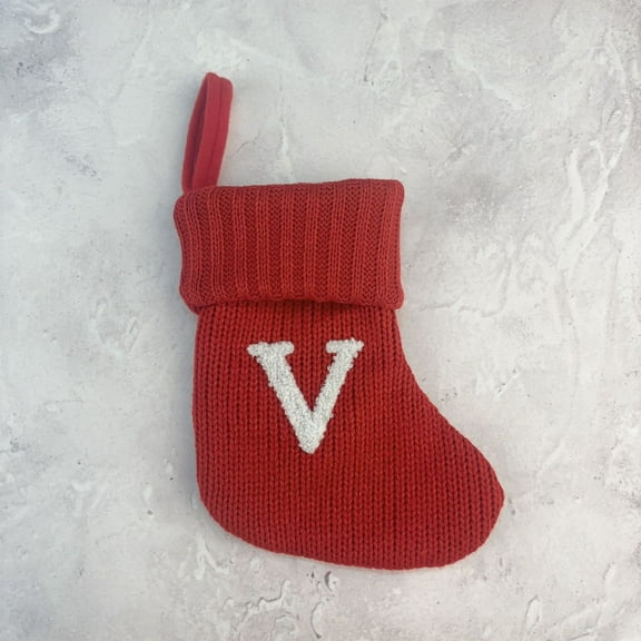 Woolen Letter Christmas Stocking Ornament, Personalized Letter Stocking for Christmas Tree, Family Name Holiday Decor, Custom Candy Stocking Ornament for Mantel Display and Front Door Akmoler