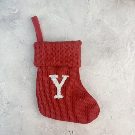 Woolen Letter Christmas Stocking Ornament, Personalized Letter Stocking for Christmas Tree, Family Name Holiday Decor, Custom Candy Stocking Ornament for Mantel Display and Front Door Akmoler