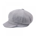 thumbnail image 1 of Woolen Octagonal Hat Women Adjustable Soft Woolen Painter Hat Autumn Winter for Outdoor Daily Life Woolen Hat, 1 of 6