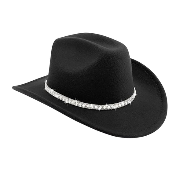 Woolen Party Hat With Sparkling Rhinestones Design Easy To Care For Performances