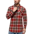 thumbnail image 1 of Woolen Shirts for Men Big & Tall S-4X Plus Size Long Sleeve Shackets Shirt with Pockets Button-Down Collared Vintage Plaid Printed Office Work Tops, 1 of 7