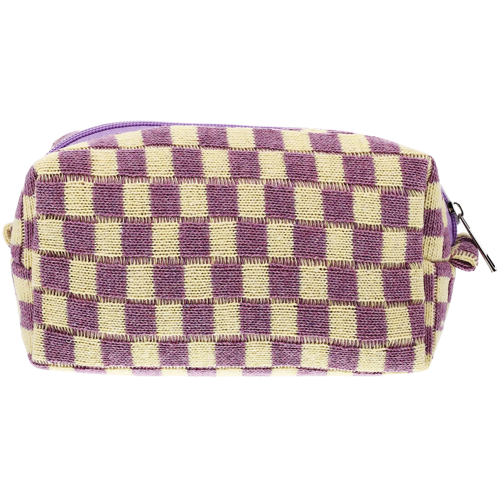 Woolen Yarn Makeup Bag Cosmetic Bag Large Capacity Checkered
