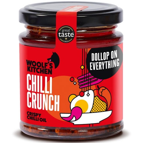 Woolf's Kitchen Chilli Crunch Crispy Chilli Oil 175ml, British Import (Pack of 2)