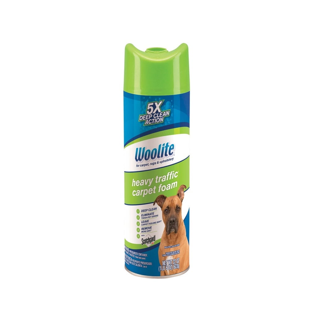 Woolite Heavy Traffic Carpet Foam Cleaner with Scotchgard, 22 Oz