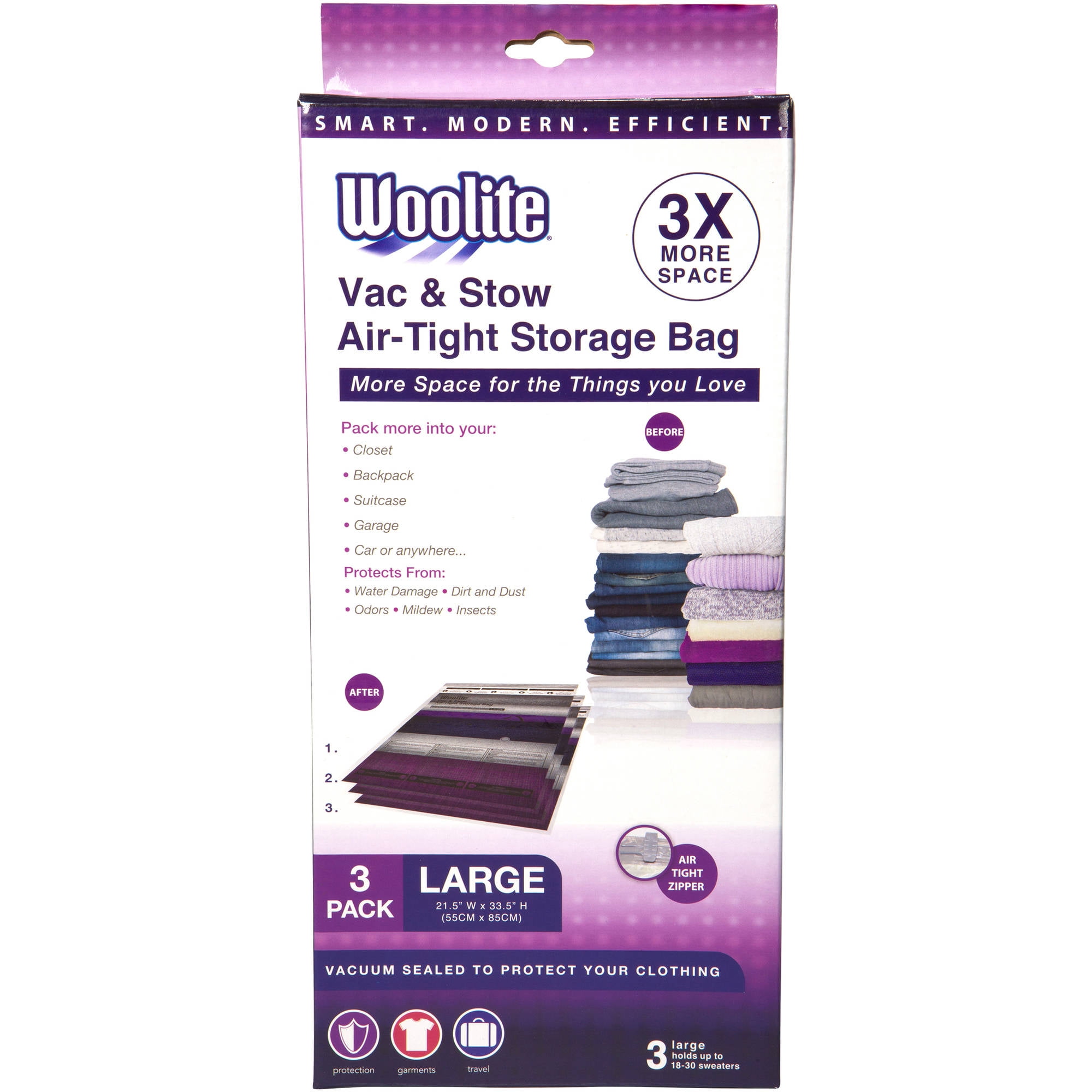 Woolite Air-Tight Jumbo Cube Vacuum Storage Bags