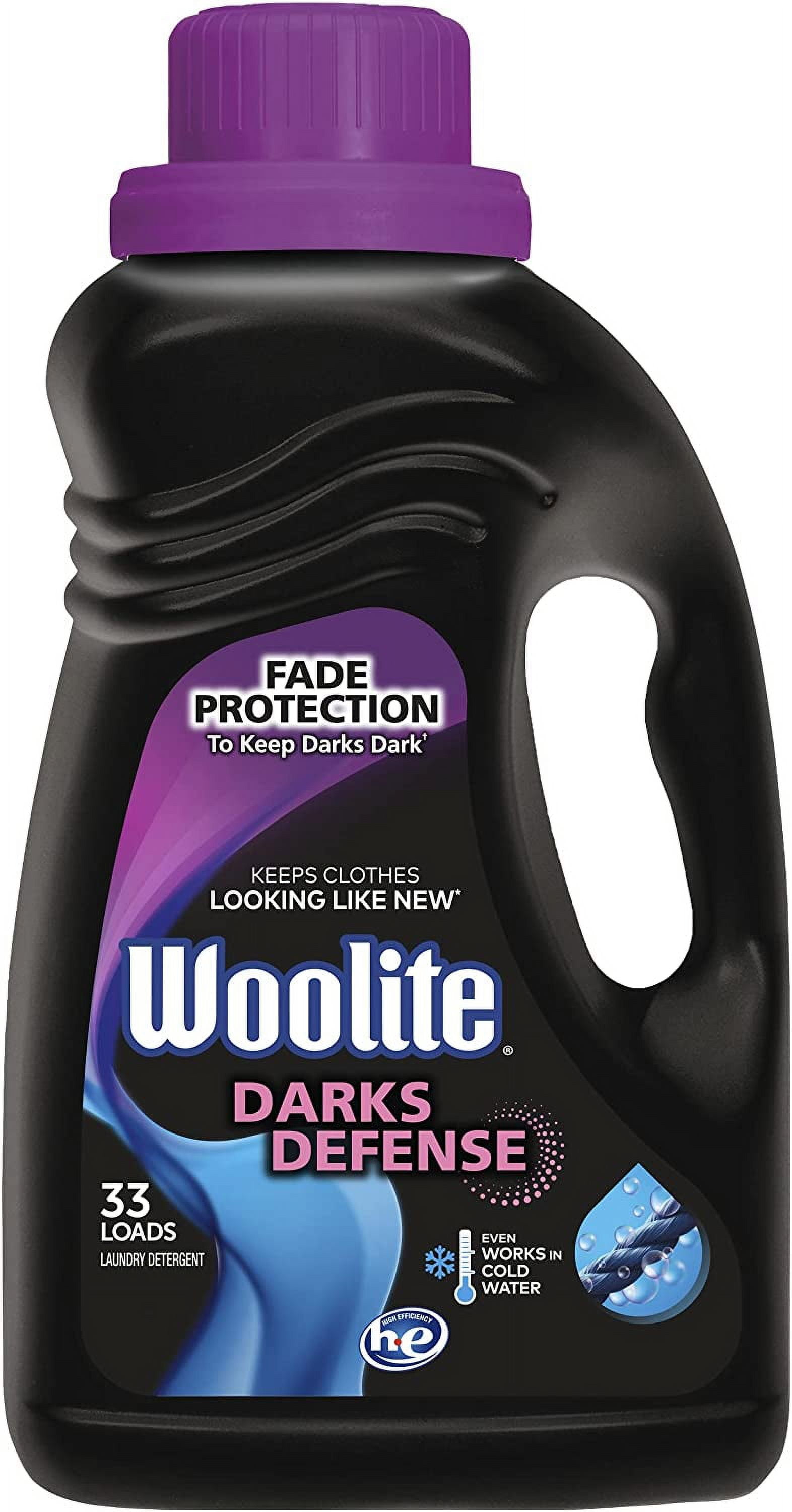 Woolite All Darks, 33 Loads Liquid Laundry Detergent, 50 fl oz, Dark & Black Clothes, Bottle
