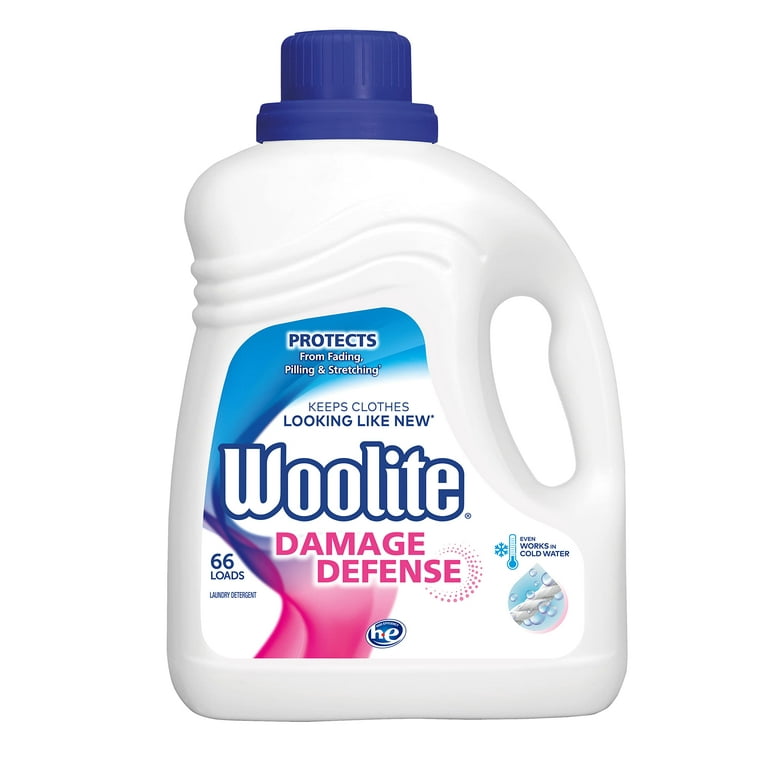 Woolite Damage Defense Liquid Laundry Detergent, 66 Loads, Regular and HE  Washers, 100 Fl Oz, Packaging may vary