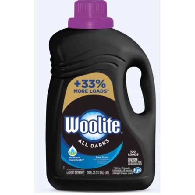 Woolite Dark Care Large 150 Ounce Laundry Liquid Detergent, 100 Loads for Clothes