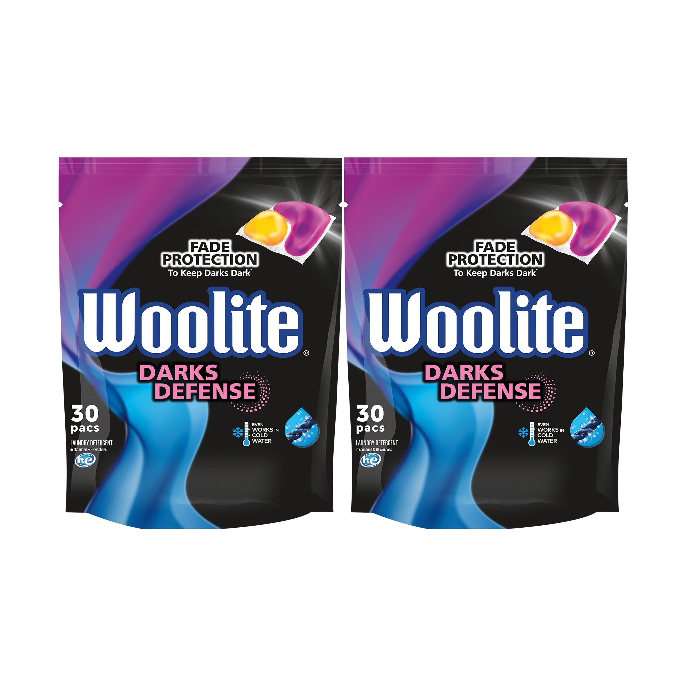 Woolite Darks, 30ct Laundry Detergent Pacs, for Standard & HE Washers