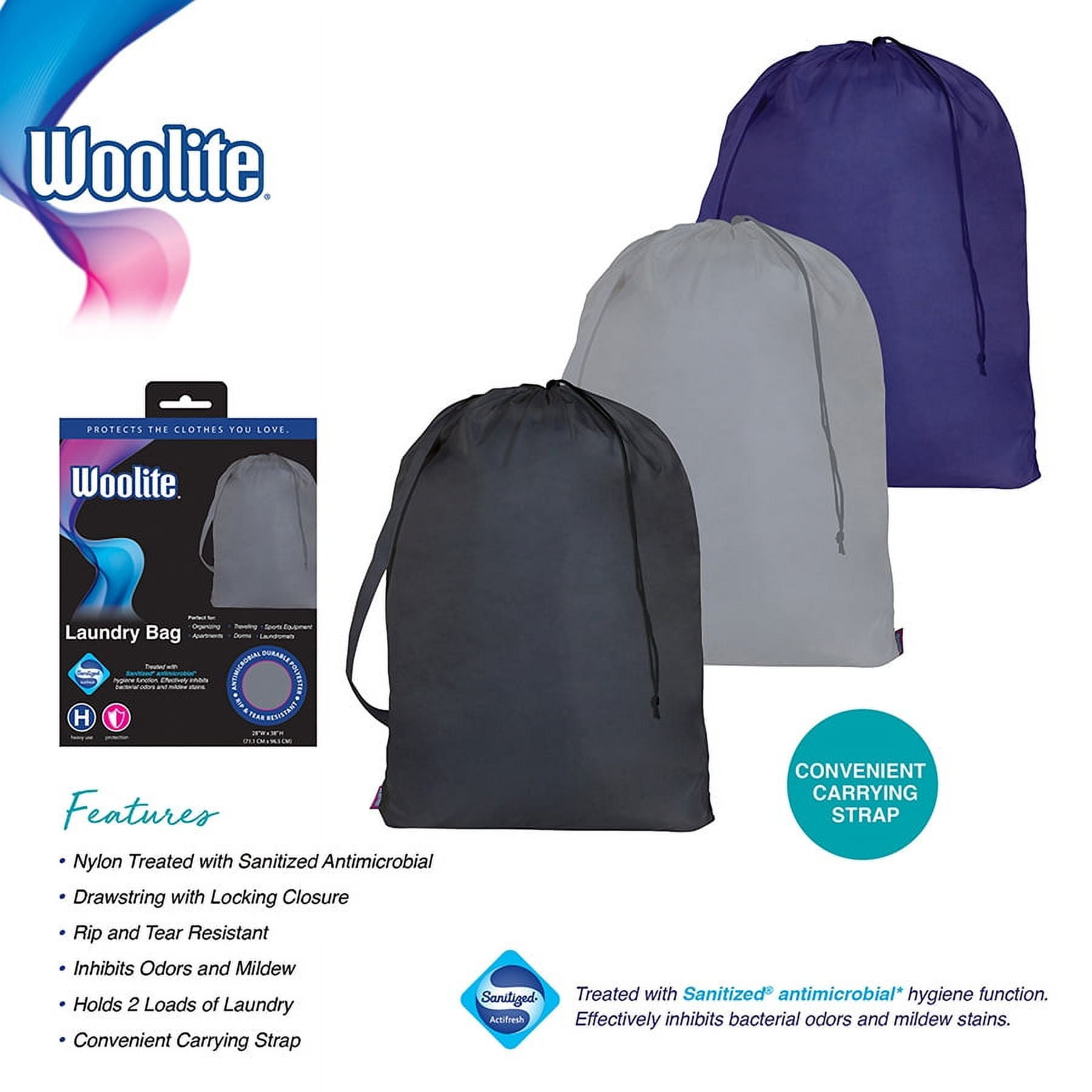Woolite Sanitized Laundry Bag with Nylon Strap