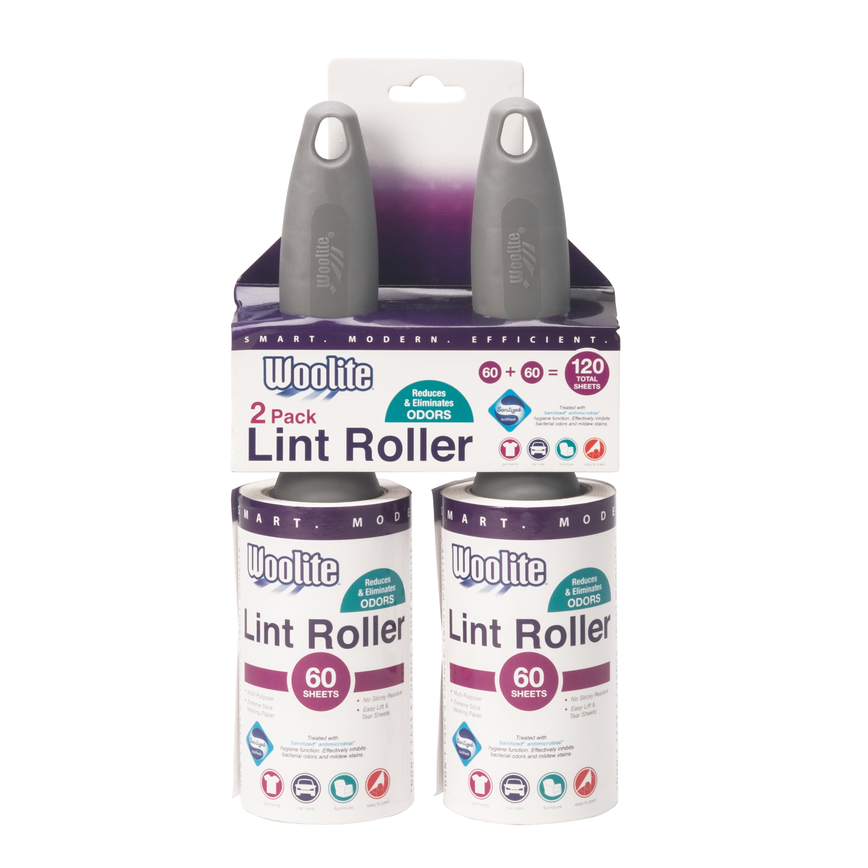 Laundry 360 Sanitized Pro Grade 60 Sheet Super Jumbo Lint Roller 2 Pack