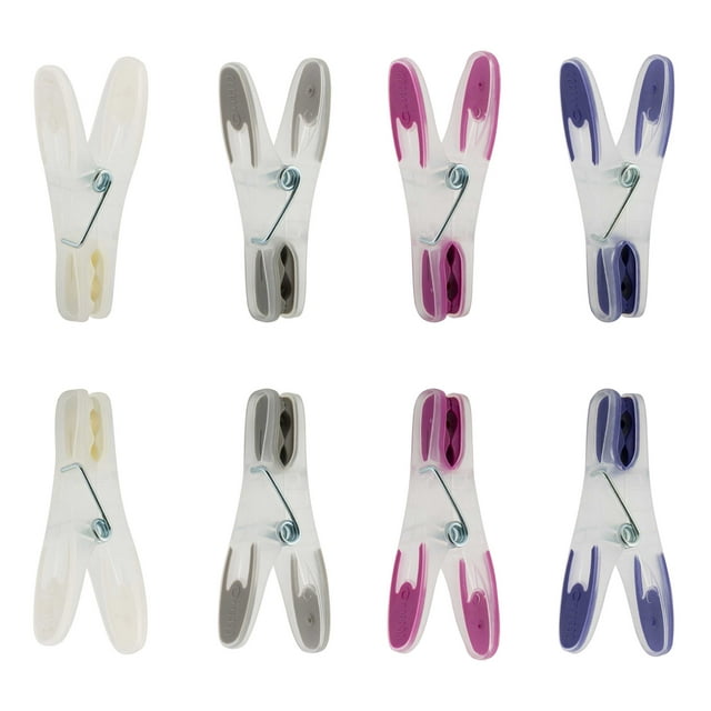 Woolite Soft Grip Clothespins, 24 Count Multicolor Soft Grip Plastic