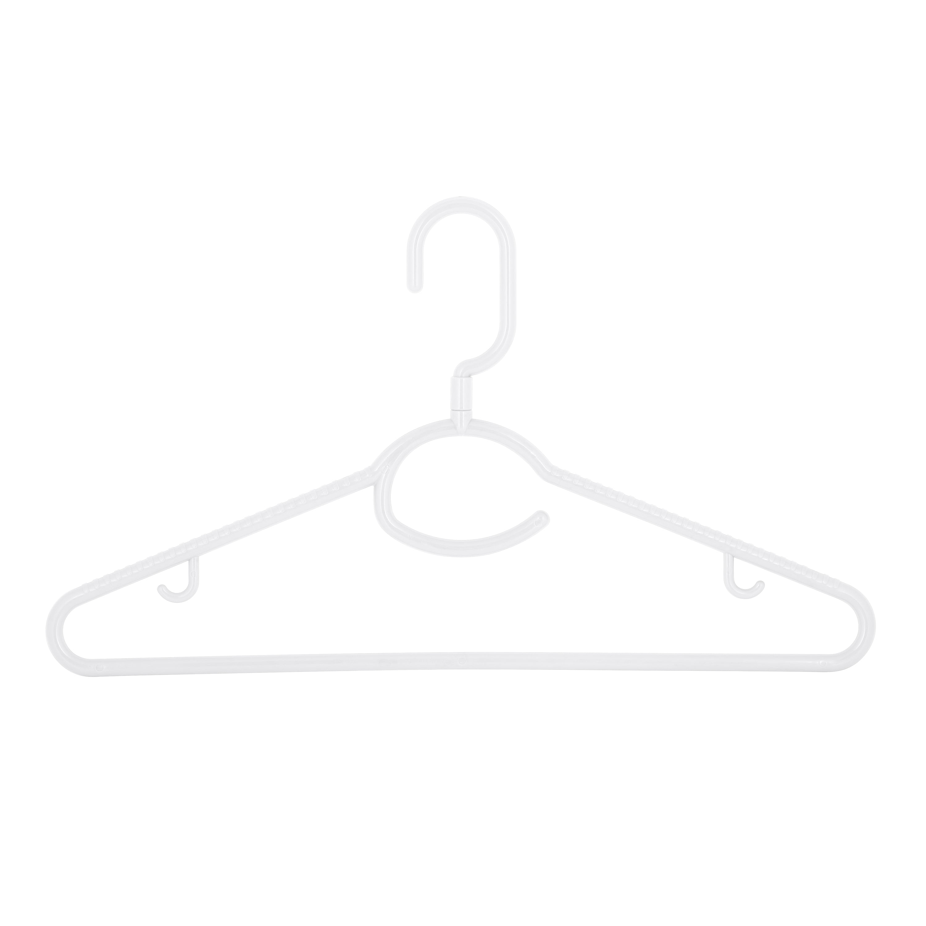 Mainstays Non-Slip Clothing Hangers, 5 Pack, Swivel Neck, White