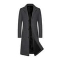 thumbnail image 1 of Woollen Coat for Men Hiking Travel Windbreaker Overcoat with Pockets Casual Solid Color Long Sleeve Trench Jackets, Gray, M, 1 of 8