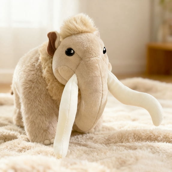 Woolly Mammoth Plush Toy Realistic Prehistoric Stuffed Animal Soft Cuddle Buddy Educational Dinosaur Era Gift for Animal Enthusiasts