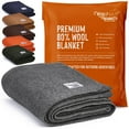 thumbnail image 1 of Woolly Mammoth Woolen Company, Rustic, Gray, Merino Wool, Throw Blanket, Adult, 4 lbs 66" x 90, 1 of 8
