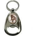 thumbnail image 1 of Woolly Mammoth, Wooly Mammoth Dinosaur, Chrome Plated Metal Spinning Oval Design Bottle Opener Keychain Key Ring, 1 of 1