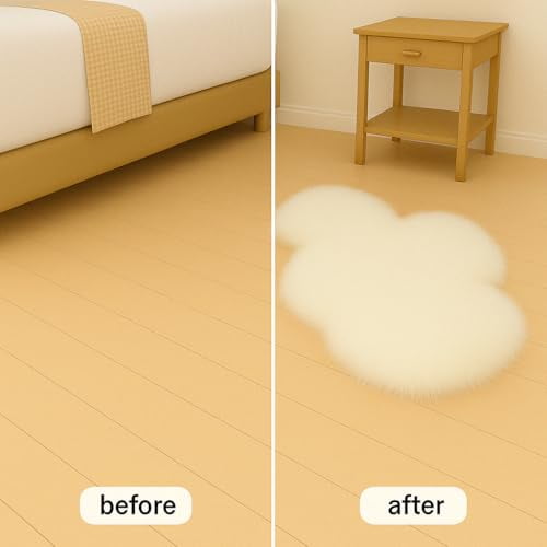 Woolous Cloud Rug Pack of 2 - Fluffy Shaggy Faux Sheepskin White Cloud ...
