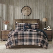 Woolrich Alton Ultra Soft Plush to Sherpa Berber Down Alternative Cold Weather Winter Warm Comforter Set Bedding, King,