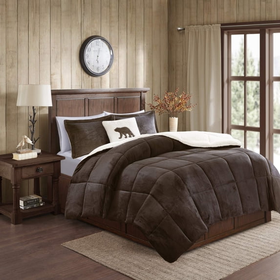 Woolrich Alton Ultra Soft Plush to Sherpa Berber Down Alternative Cold Weather Winter Warm Comforter Set Bedding,