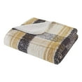 thumbnail image 1 of Woolrich Bloomington Mid-Century Faux Mohair to Sherpa Fabric Throw in Tan, 1 of 8