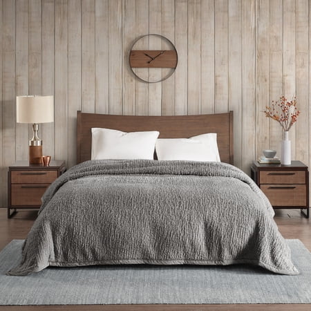 Woolrich Burlington Berber Blanket, King, Grey