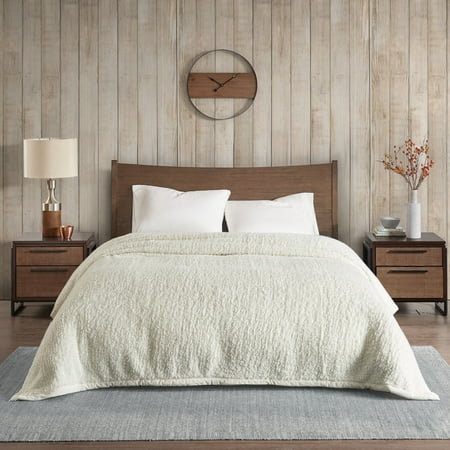 Woolrich Burlington Berber Blanket, King, Ivory