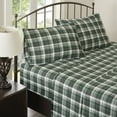 thumbnail image 1 of Woolrich Cotton Flannel Green Plaid 4 Piece Sheet Set, Queen, 1 of 9
