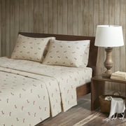 Woolrich Cotton Flannel Tan Dogs 4 Piece Sheet Set, Full