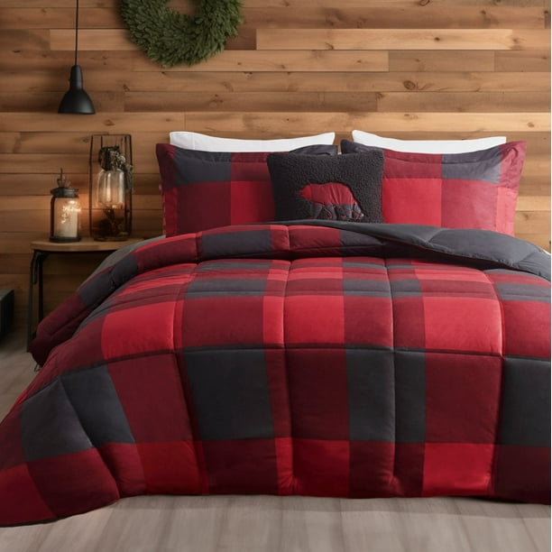 Woolrich Down Alternative Twin Comforter Set with Matching Sham Red
