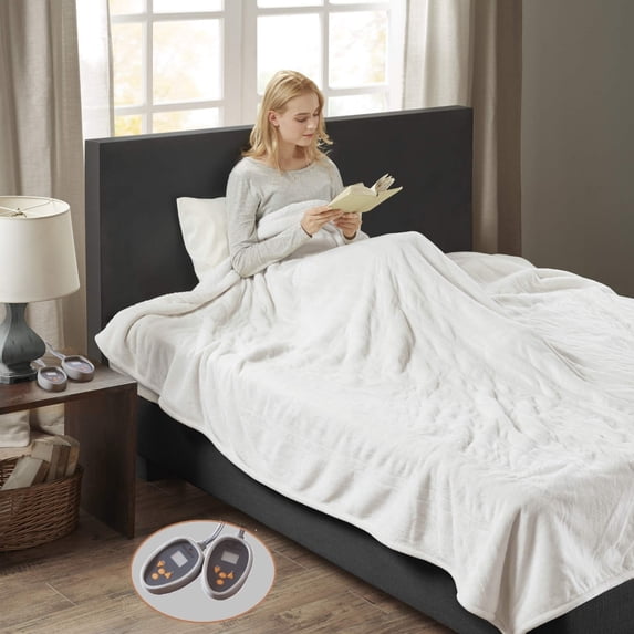 Woolrich Elect Electric Blanket with 20 Heat Level Setting Controller Full: 80x84" Ivory