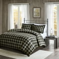 thumbnail image 1 of Woolrich Flannel Check Print Cotton Duvet Cover Set, King/Cal King, Black/Tan, 1 of 6