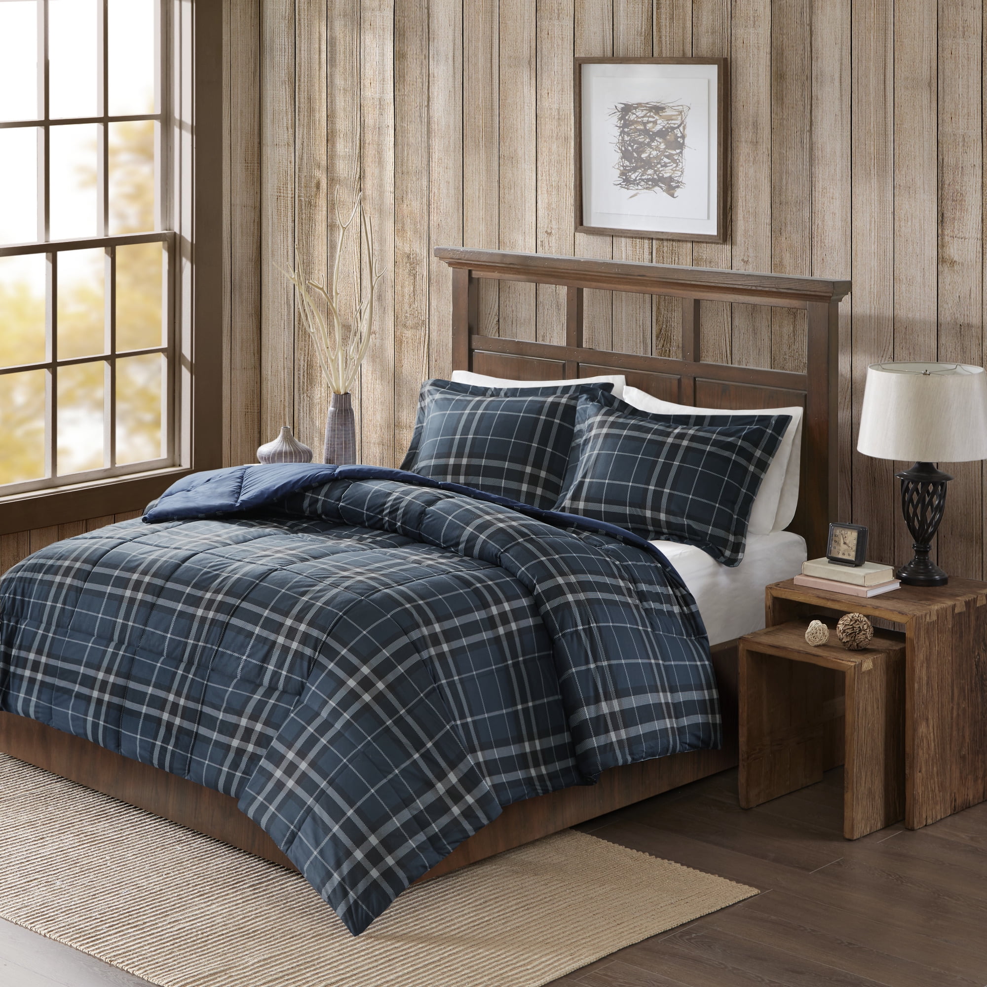 King Navy Down Alternative Microfiber Comforter Set