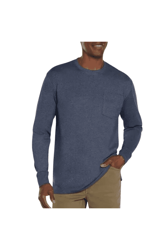 Green Label Long Sleeve Pocket Tee, Blue, Small