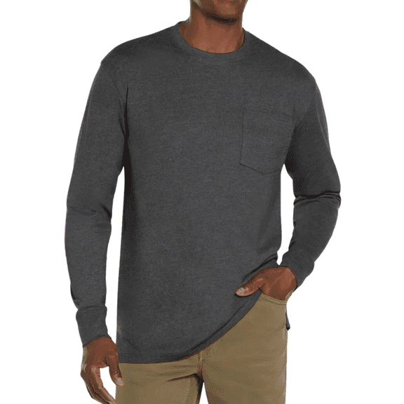 Woolrich Green Label Long Sleeve Pocket Tee, Dark Gray, Small