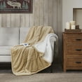 thumbnail image 1 of Woolrich Heated Plush to Berber Throw, 60x70", Tan, 1 of 9