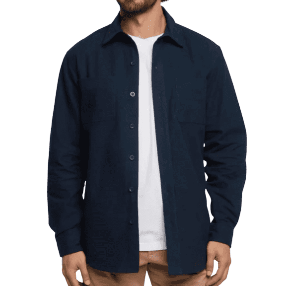 Woolrich Men's Cotton Chamois Shirt - Blue- Size Small