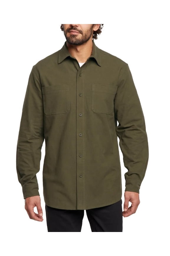 Men's Cotton Chamois Shirt - Green - Size 2XL