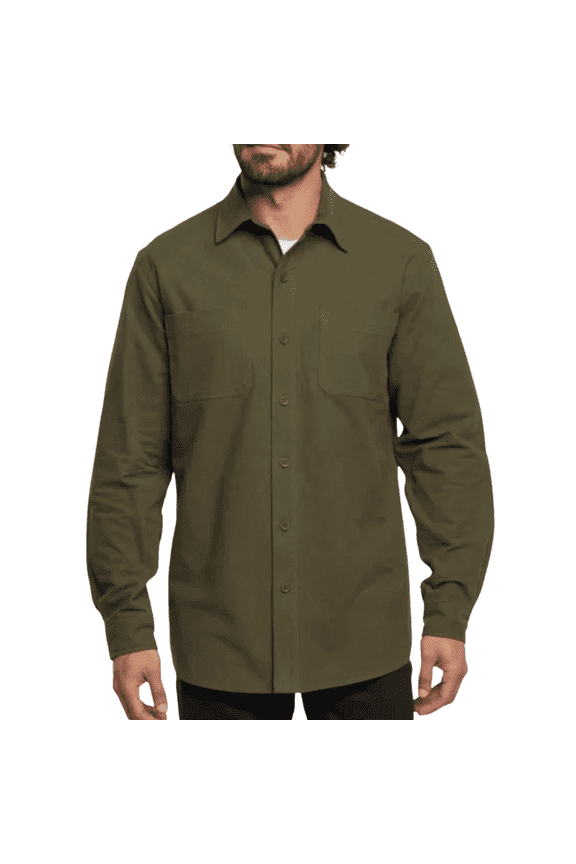 Men's Green Label Chamois 100% Cotton Button-Up Shirt, Green, Small