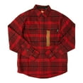 thumbnail image 1 of Woolrich Men's Heavyweight Brushed Cotton Brawny Flannel Shirt (Red Grid Plaid, XL), 1 of 4