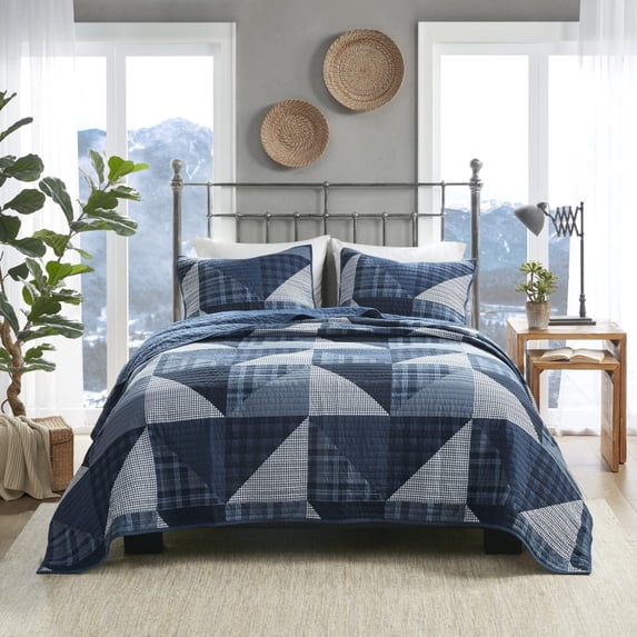 Woolrich Reversible Quilt Set - Full/Queen - Blue
